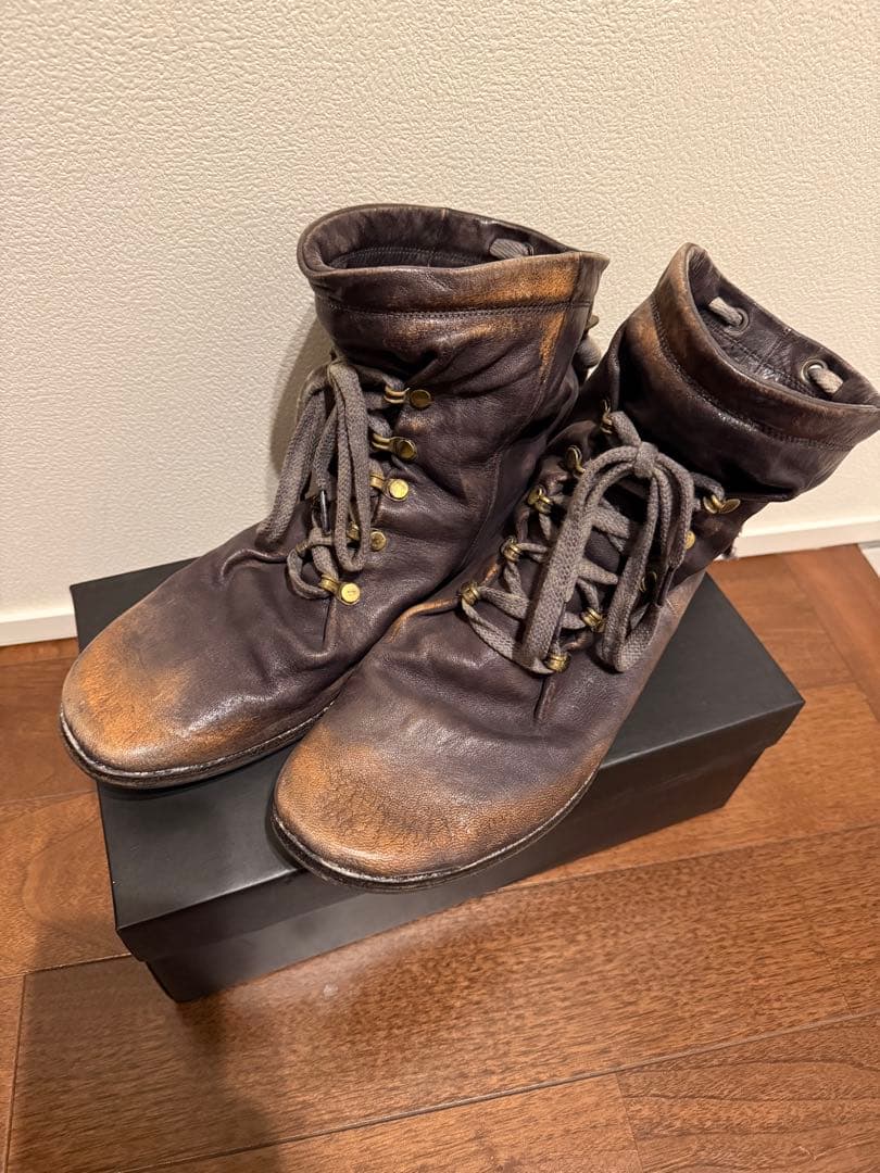 MIHARA YASUHIRO ミハラヤスヒロ ダークブラウン レザー ブーツ