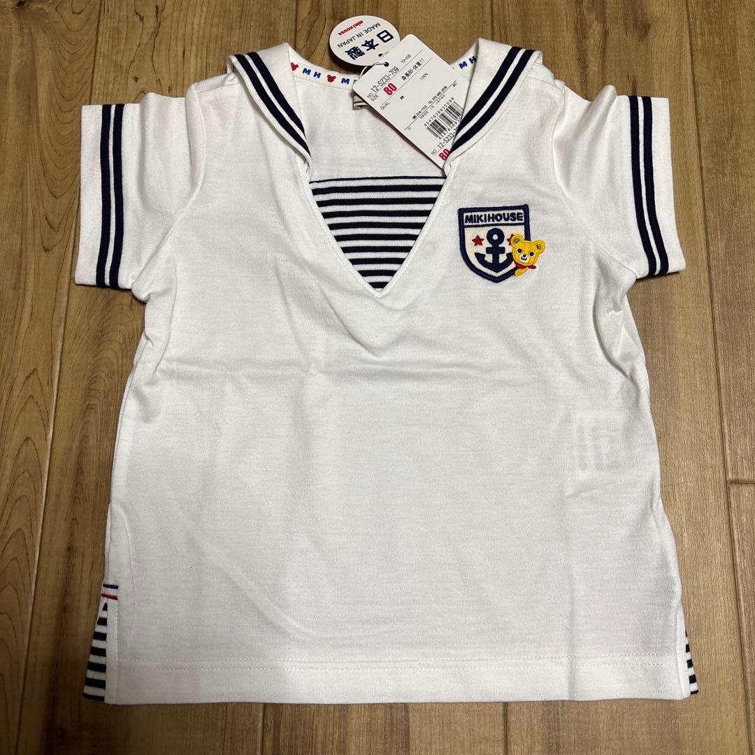 MIKIHOUSE セーラーTシャツ オーバーオールセット