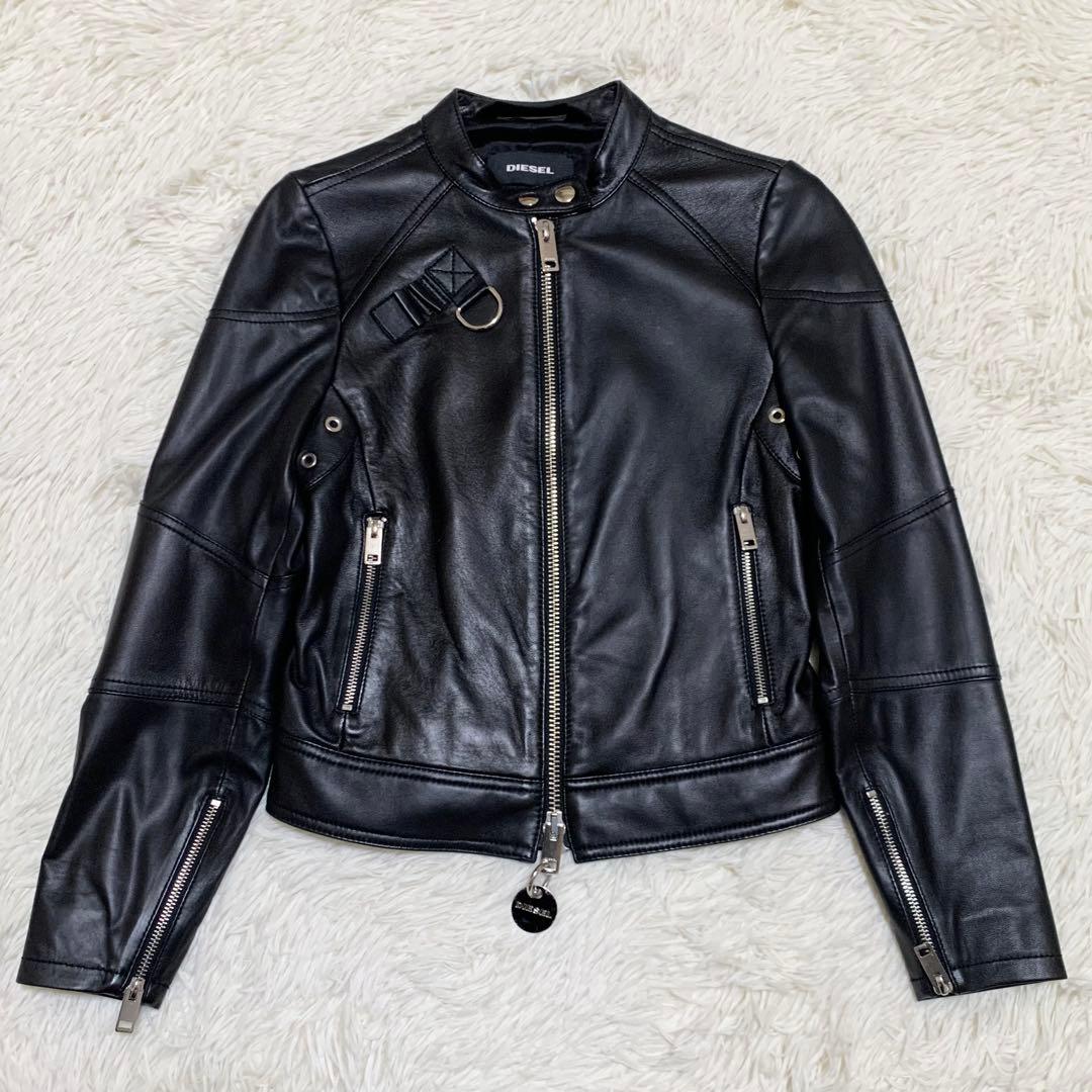 【⭐Mian⭐】ディーゼル ライダースジャケット シングル 黒 XS相当