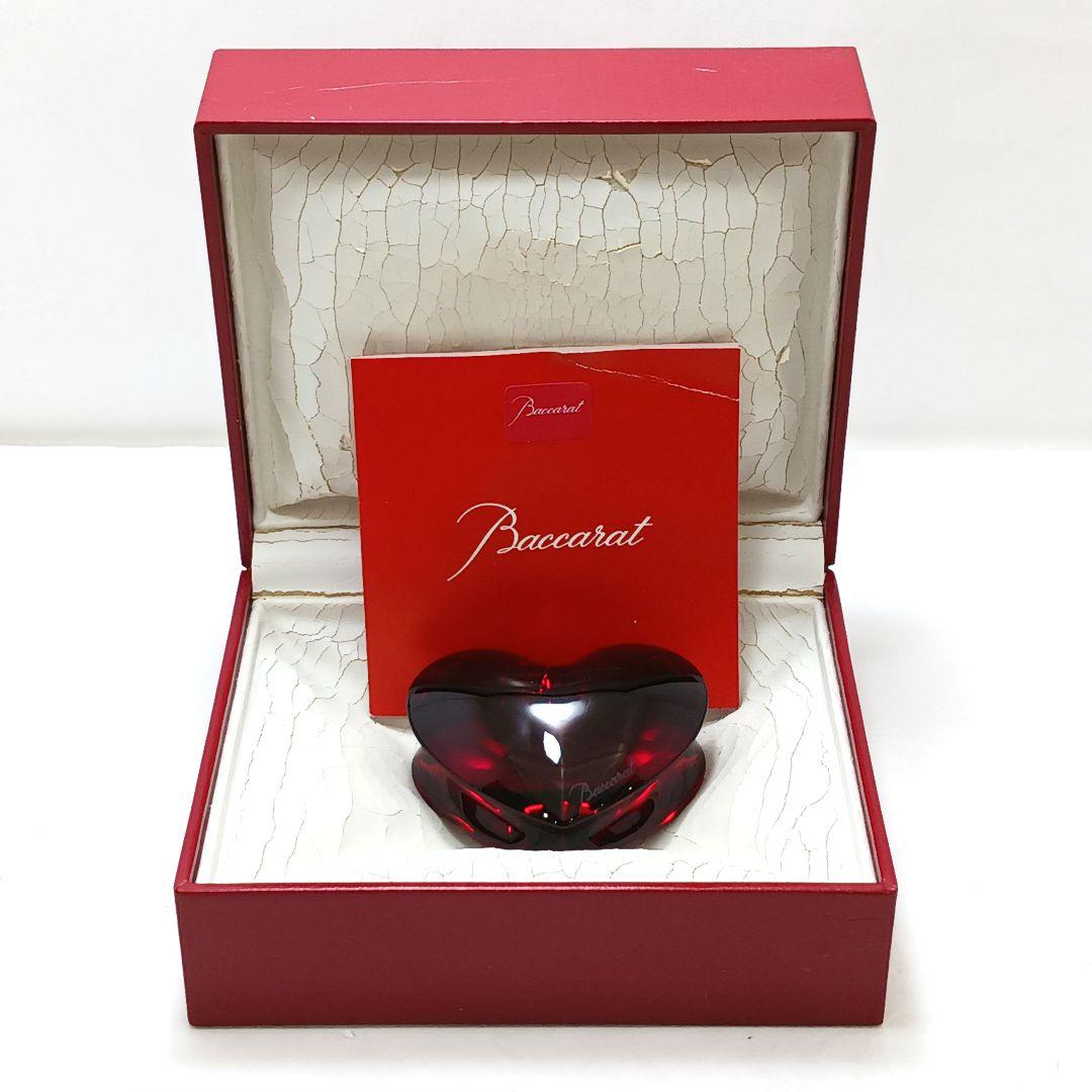 Y2285-3 バカラ ザンザン ハート 赤 レッド ペーパーウェイト 箱付
