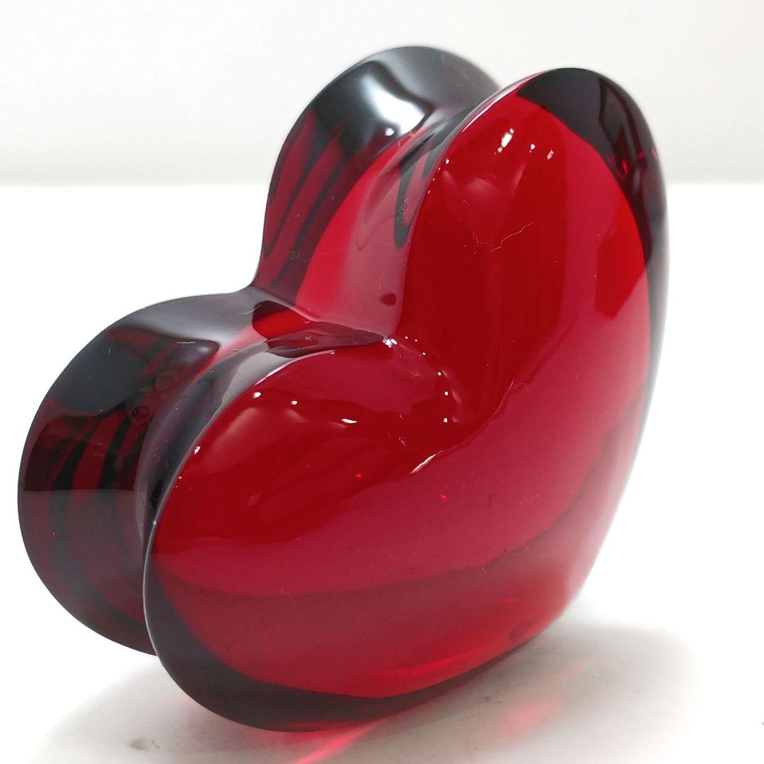 Y2285-3 バカラ ザンザン ハート 赤 レッド ペーパーウェイト 箱付