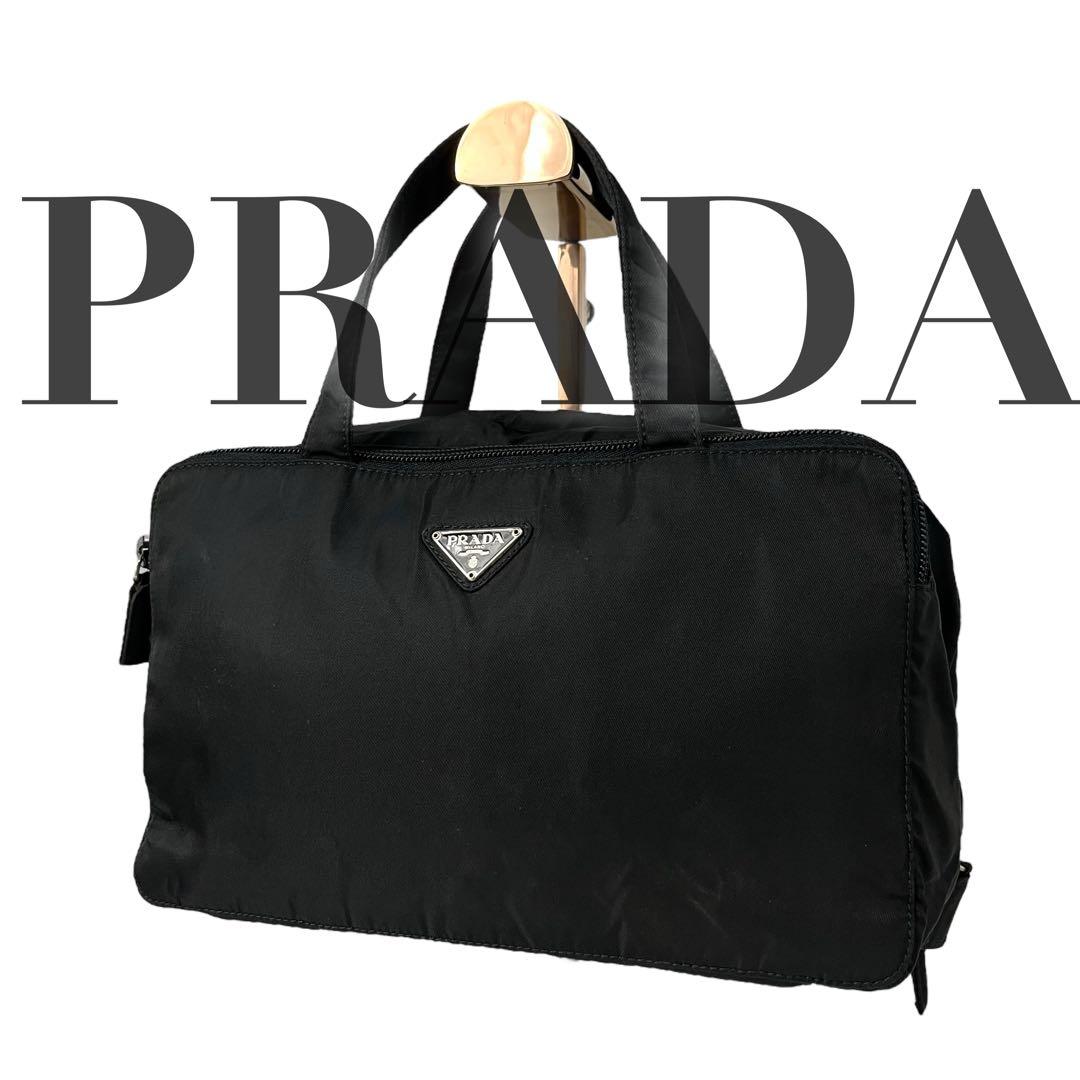 正規品 4548 PRADA プラダ ハンドバッグ ナイロン ブラック