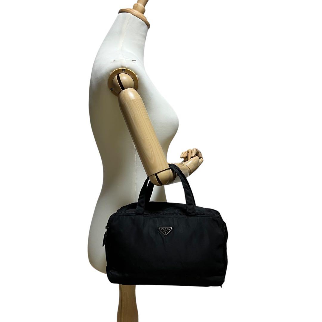 正規品 4548 PRADA プラダ ハンドバッグ ナイロン ブラック