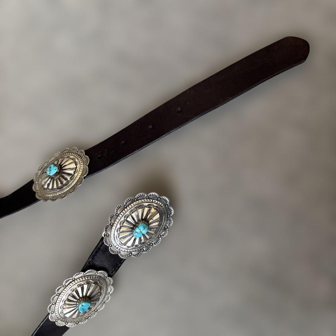 ブラッククロスです！ ターコイズ付きシルバーコンチョ　ベルト