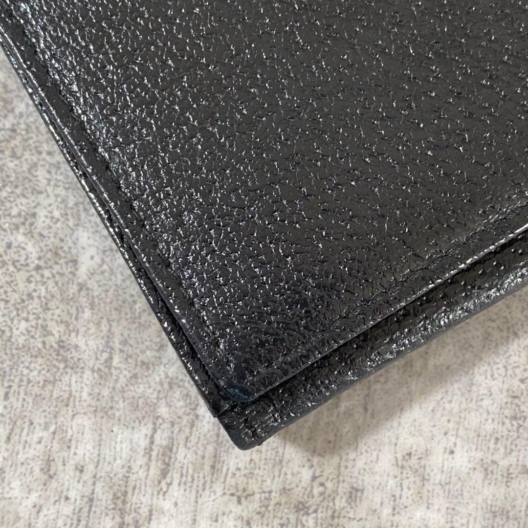 極美品 未使用級　GUCCI グッチ レザー 長財布 ブラック 黒　ロゴ金具