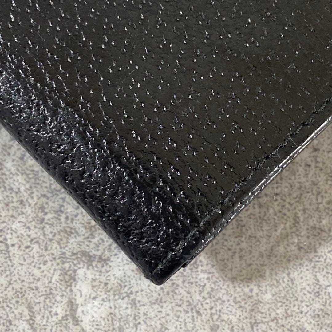 極美品 未使用級　GUCCI グッチ レザー 長財布 ブラック 黒　ロゴ金具