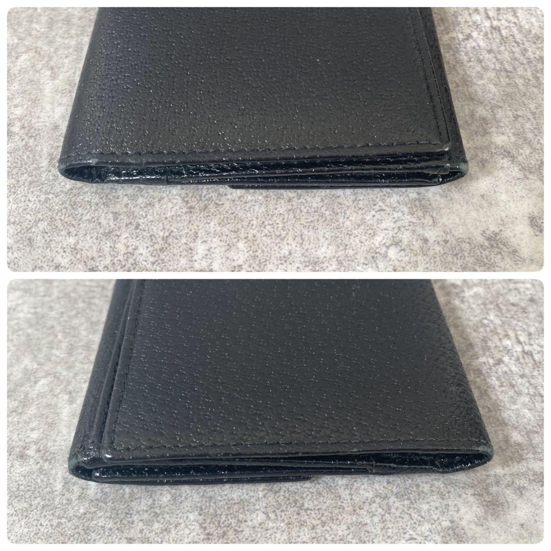 極美品 未使用級　GUCCI グッチ レザー 長財布 ブラック 黒　ロゴ金具
