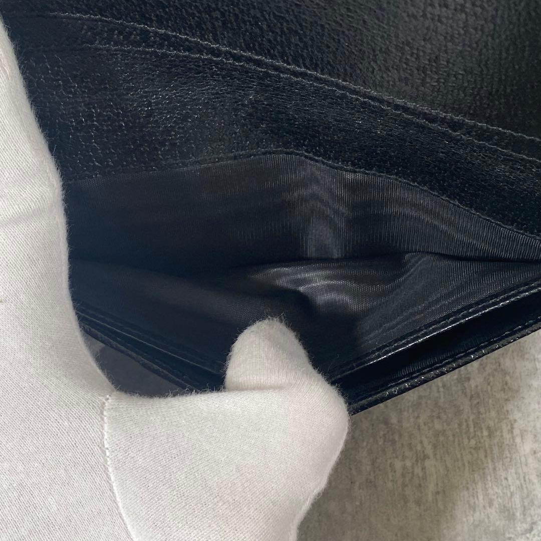 極美品 未使用級　GUCCI グッチ レザー 長財布 ブラック 黒　ロゴ金具