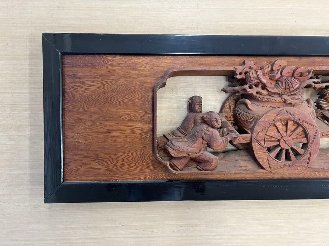 【 彫刻欄間① 】工芸品 木地 インテリア 和室 骨董品 木製 古民具