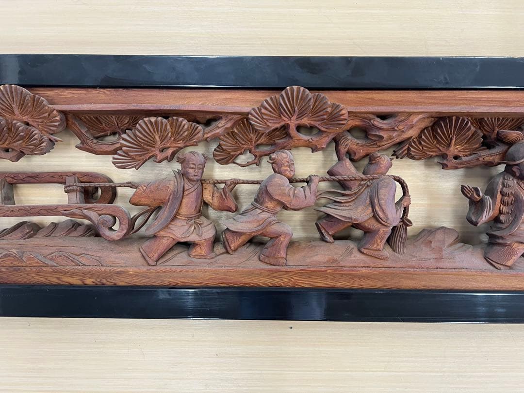 【 彫刻欄間① 】工芸品 木地 インテリア 和室 骨董品 木製 古民具