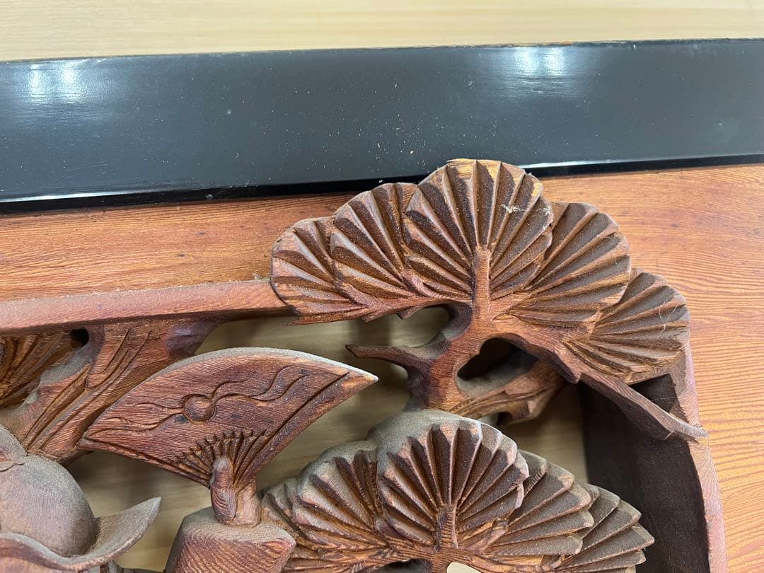 【 彫刻欄間① 】工芸品 木地 インテリア 和室 骨董品 木製 古民具