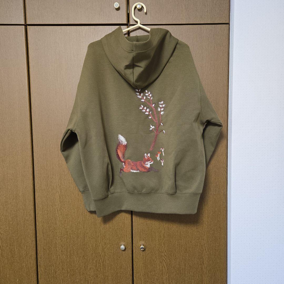 marble SUD EMB fox ジップフーディ