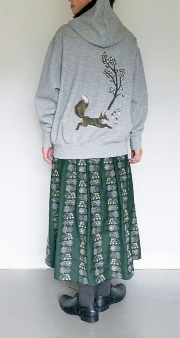 marble SUD EMB fox ジップフーディ