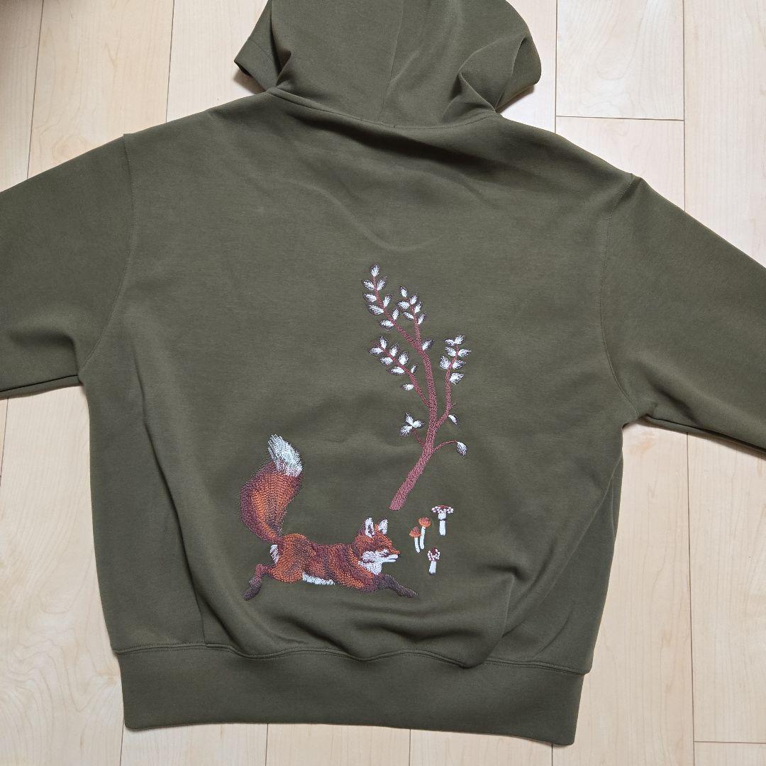 marble SUD EMB fox ジップフーディ