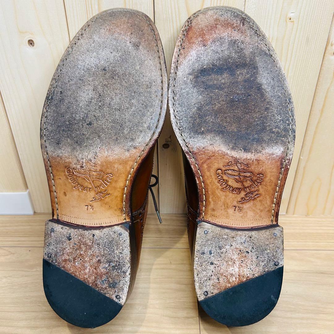 【美品】ジャランスリウァヤ 98602 セミブローグ 茶 UK7.5 26.5