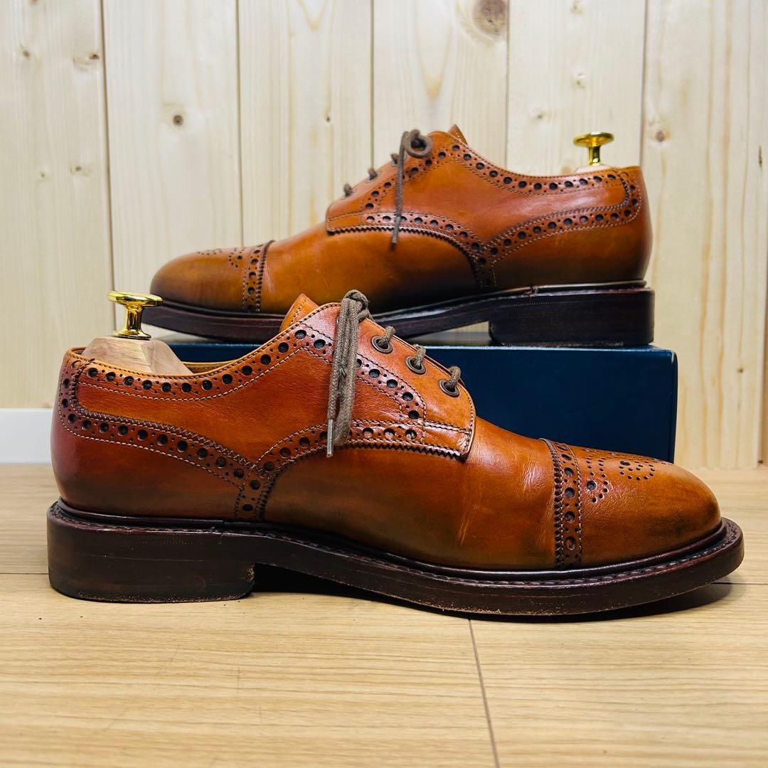 【美品】ジャランスリウァヤ 98602 セミブローグ 茶 UK7.5 26.5