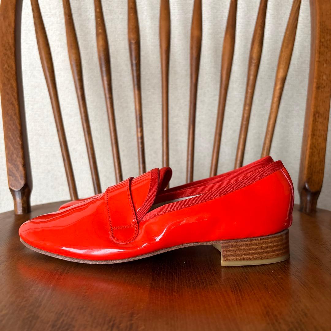 【美品】「repetto」マイケル エナメルシューズ　オレンジ