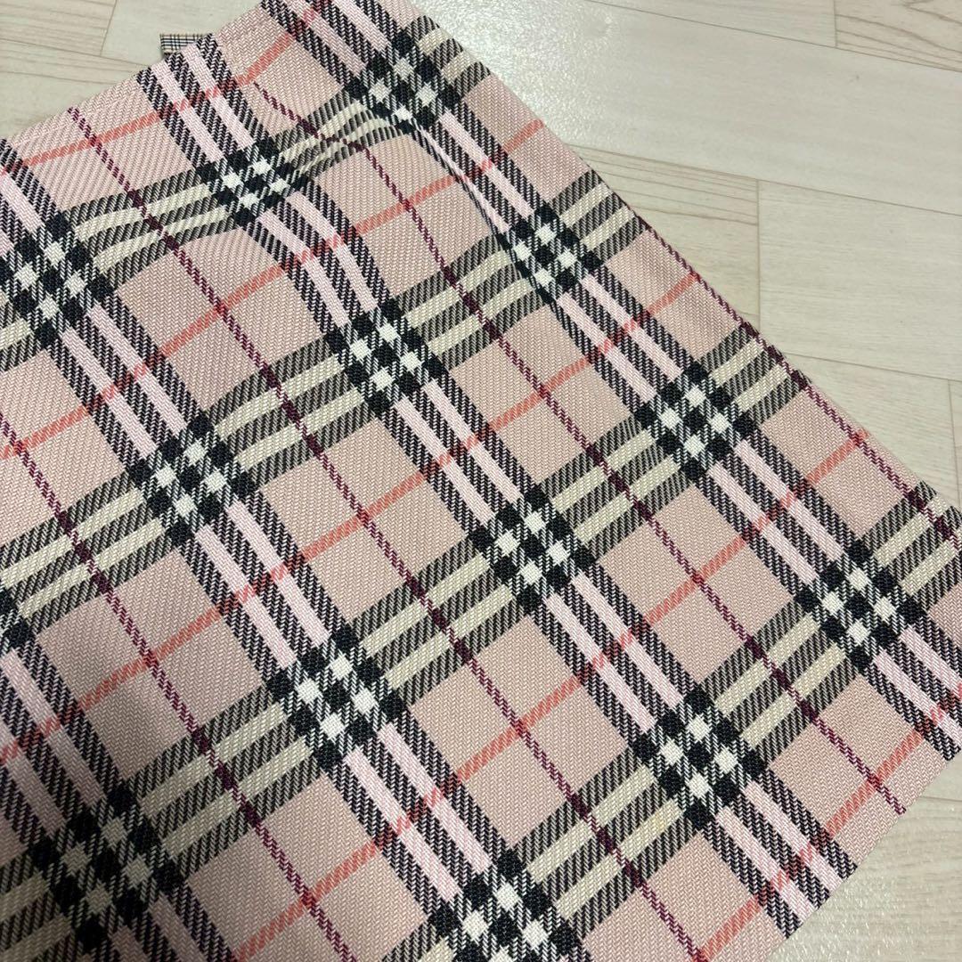 バーバリー　ブルーレーベル　ノバチェック　ピンク　ミニスカート　タイトスカート