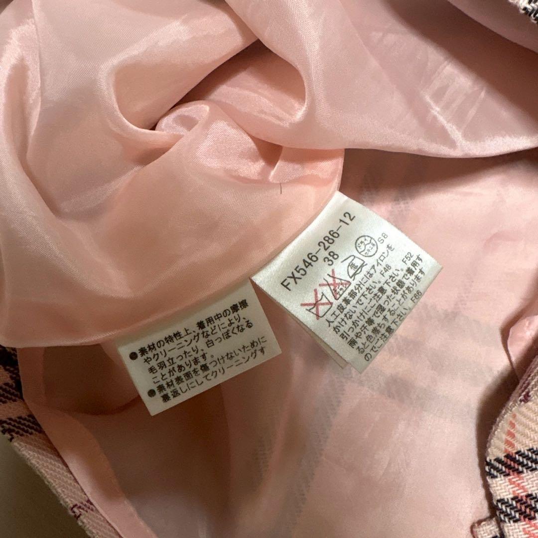 バーバリー　ブルーレーベル　ノバチェック　ピンク　ミニスカート　タイトスカート