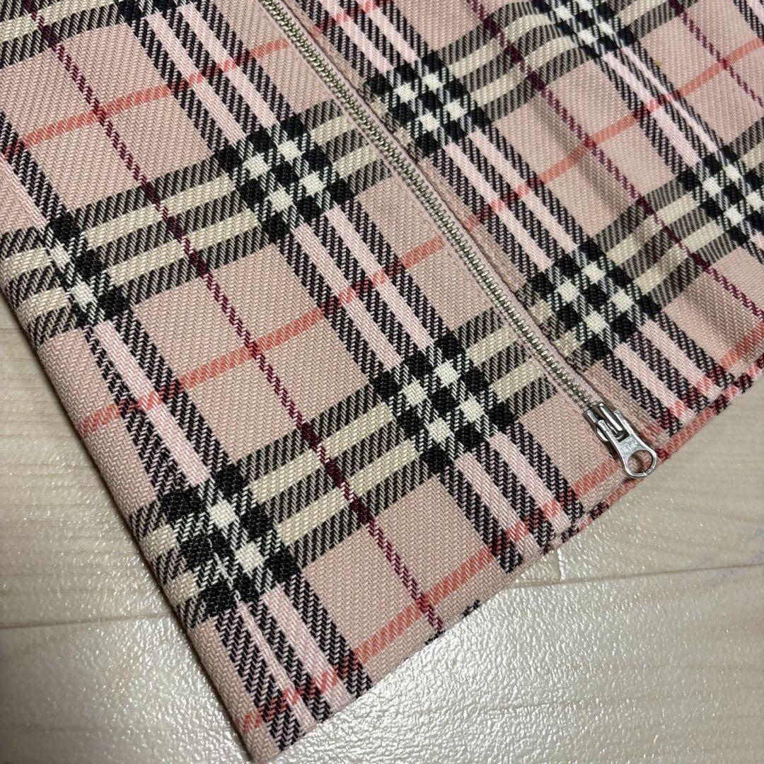 バーバリー　ブルーレーベル　ノバチェック　ピンク　ミニスカート　タイトスカート