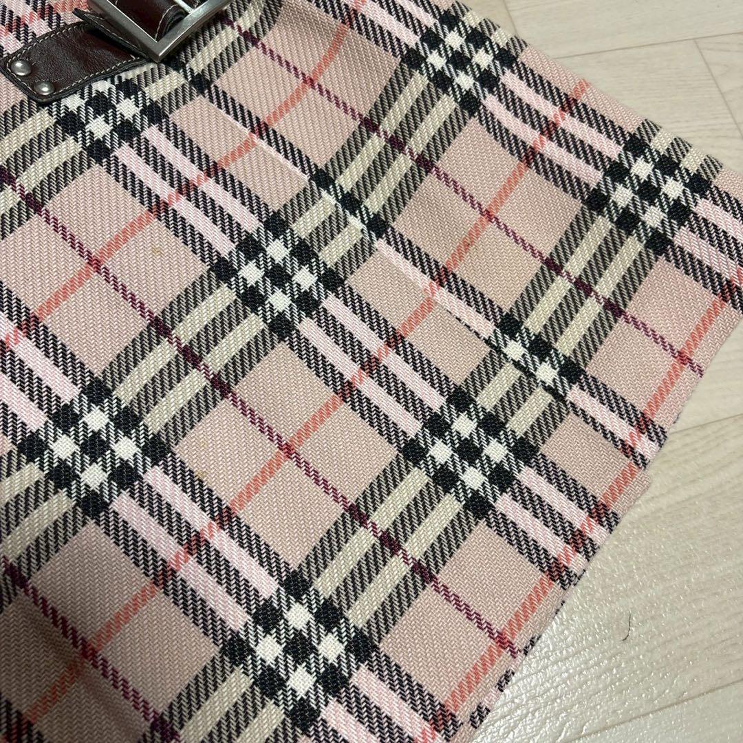 バーバリー　ブルーレーベル　ノバチェック　ピンク　ミニスカート　タイトスカート