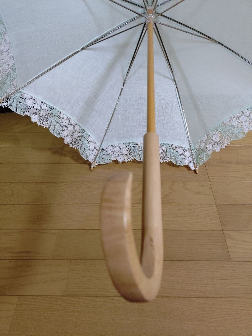近沢レース★レース日傘★ミントグリーン(長傘)