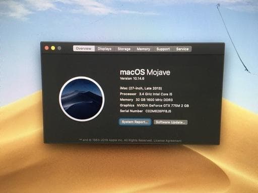 Apple iMac 27インチ 画面ひび割れあり macOS Mojave
