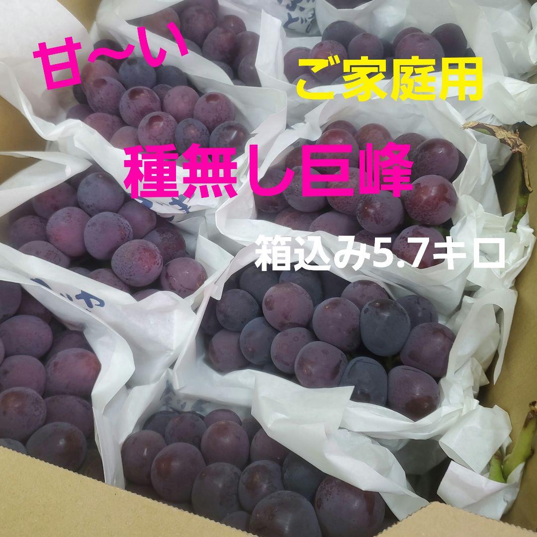 6️⃣ 山梨県産 種無し巨峰１０房 箱込み5.7キロ