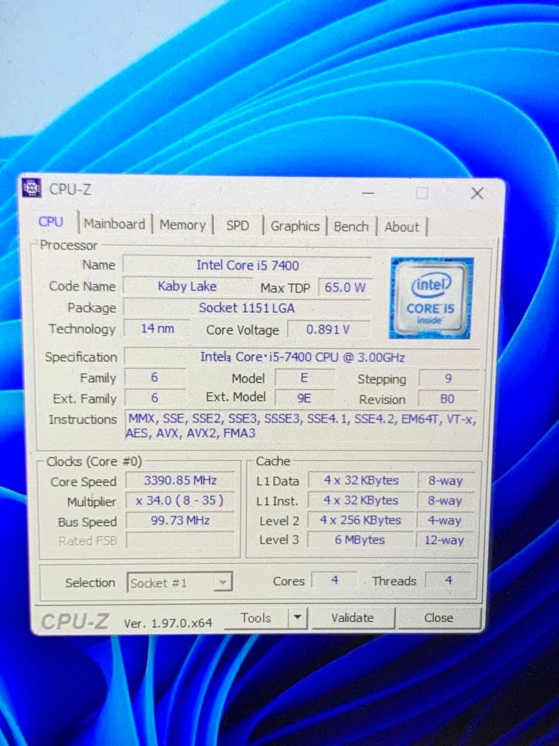 【動作品】Intel core i7 7700 i5 7400セット