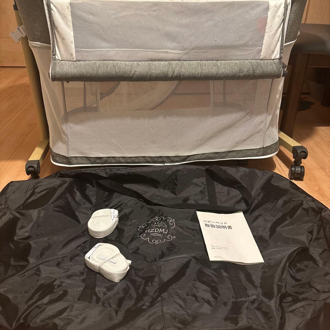 hey3ページ　HDMJ 折りたたみ式グレーのベビーベッド