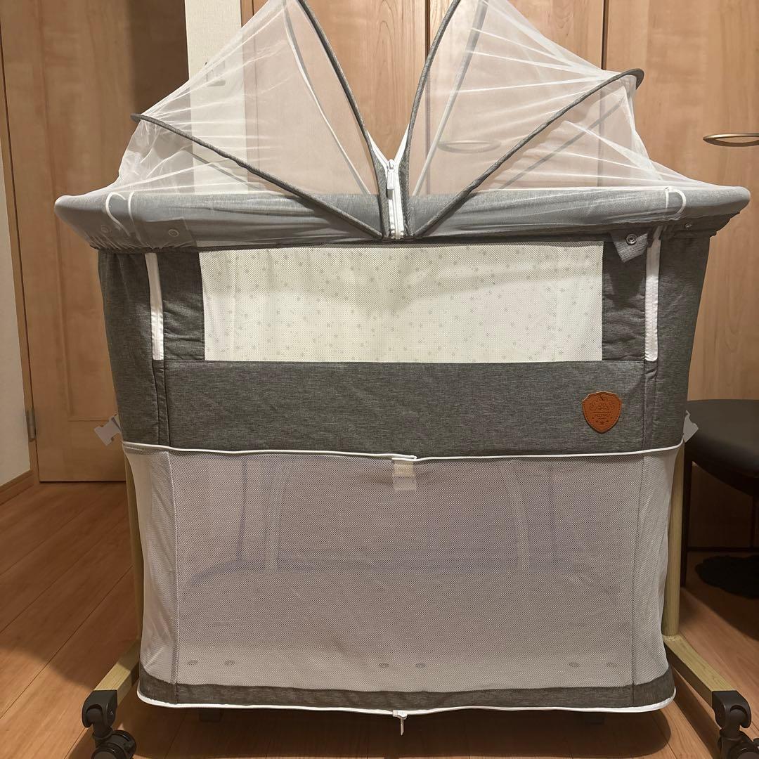 hey3ページ　HDMJ 折りたたみ式グレーのベビーベッド