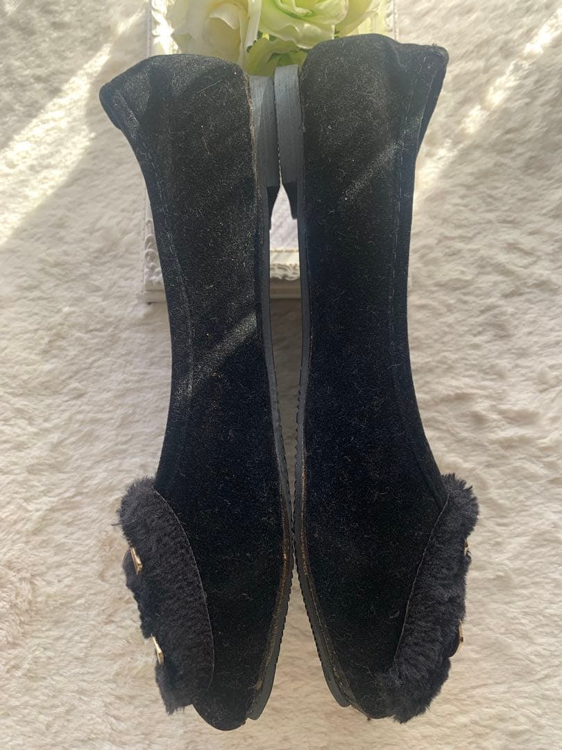 CHANEL ノベルティ スェード ファー ローファー