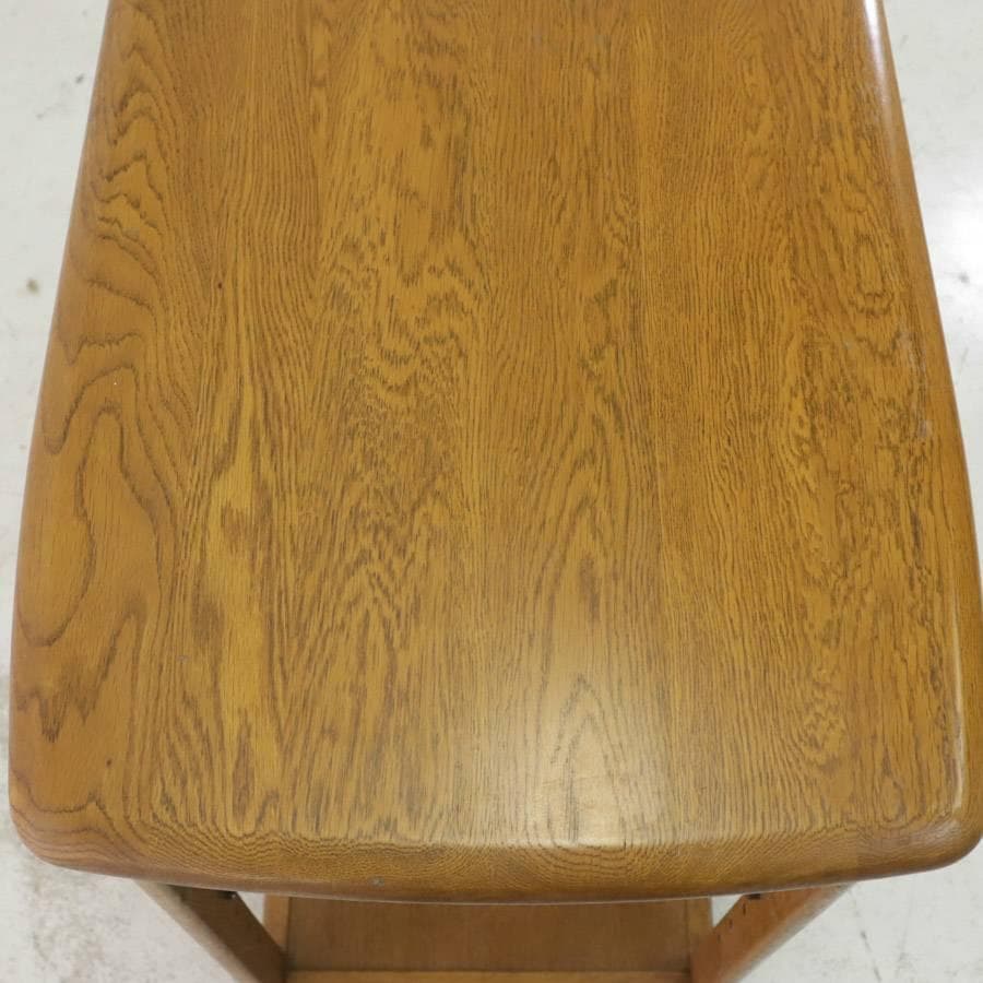 値下浜本工芸 キッチンワゴン サイドテーブル キャスター4輪 オーク　棚板欠品