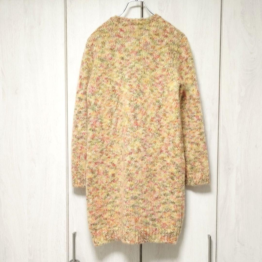 マドモアゼルノンノン　モヘヤブレンドカーディガン　ロング丈　マルチカラー