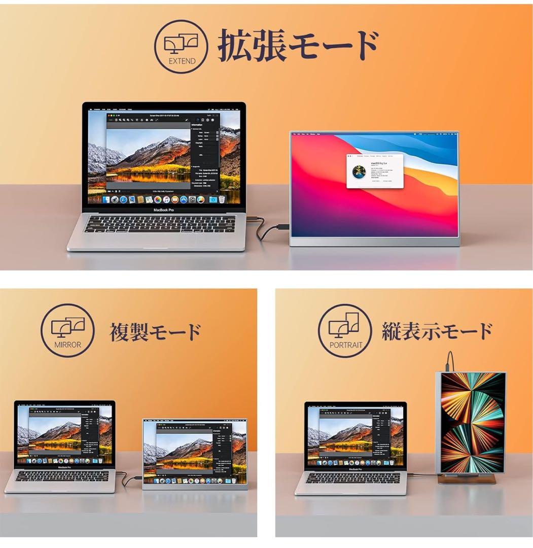 s*n様 kksmart 13.5インチ 2Kモバイルモニター450g 超薄型