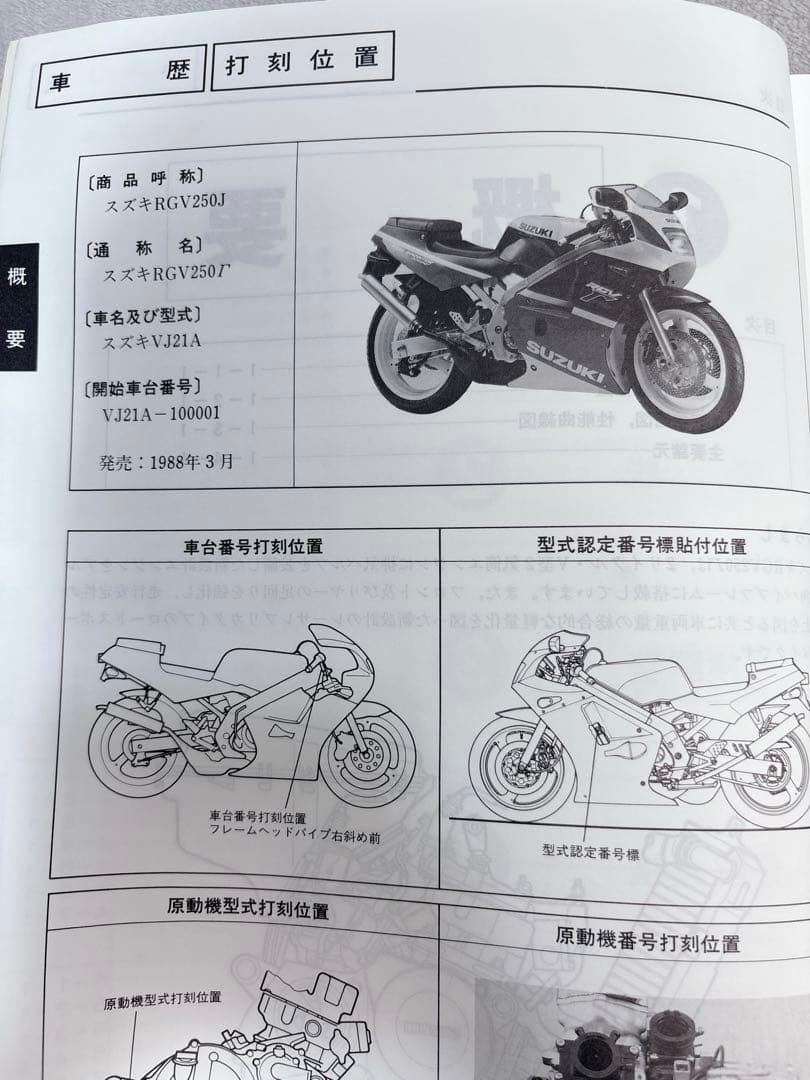 SUZUKI RGV250 Γ VJ21A サービスマニュアル