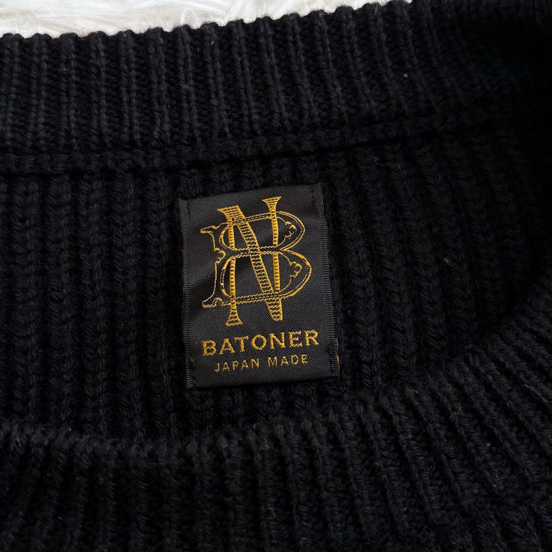 希少サイズ バトナー シグネチャー クルーネック ニットセーター 黒 サイズ5