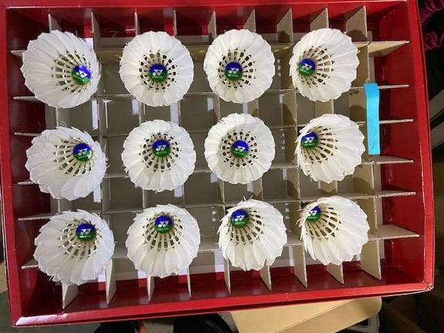 ①中古YONEXシャトルコック（ニューオフィシャル）