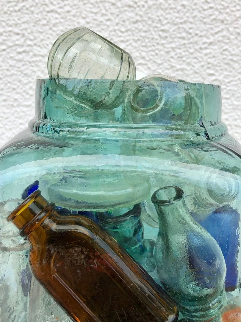 24 レトロ瓶 サンキャッチャー 海苔瓶 いろいろ キラキラ ガラス ビンテージ