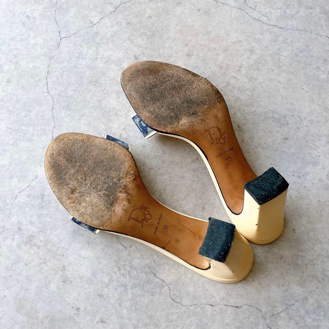 Dior ディオール ミュール サンダル ヒール トロッター柄 イタリア製