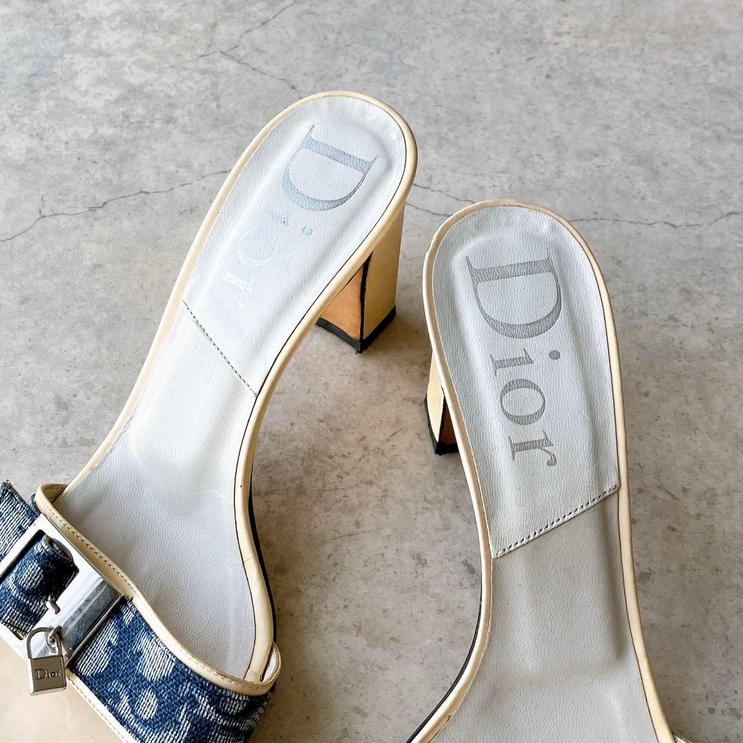 Dior ディオール ミュール サンダル ヒール トロッター柄 イタリア製