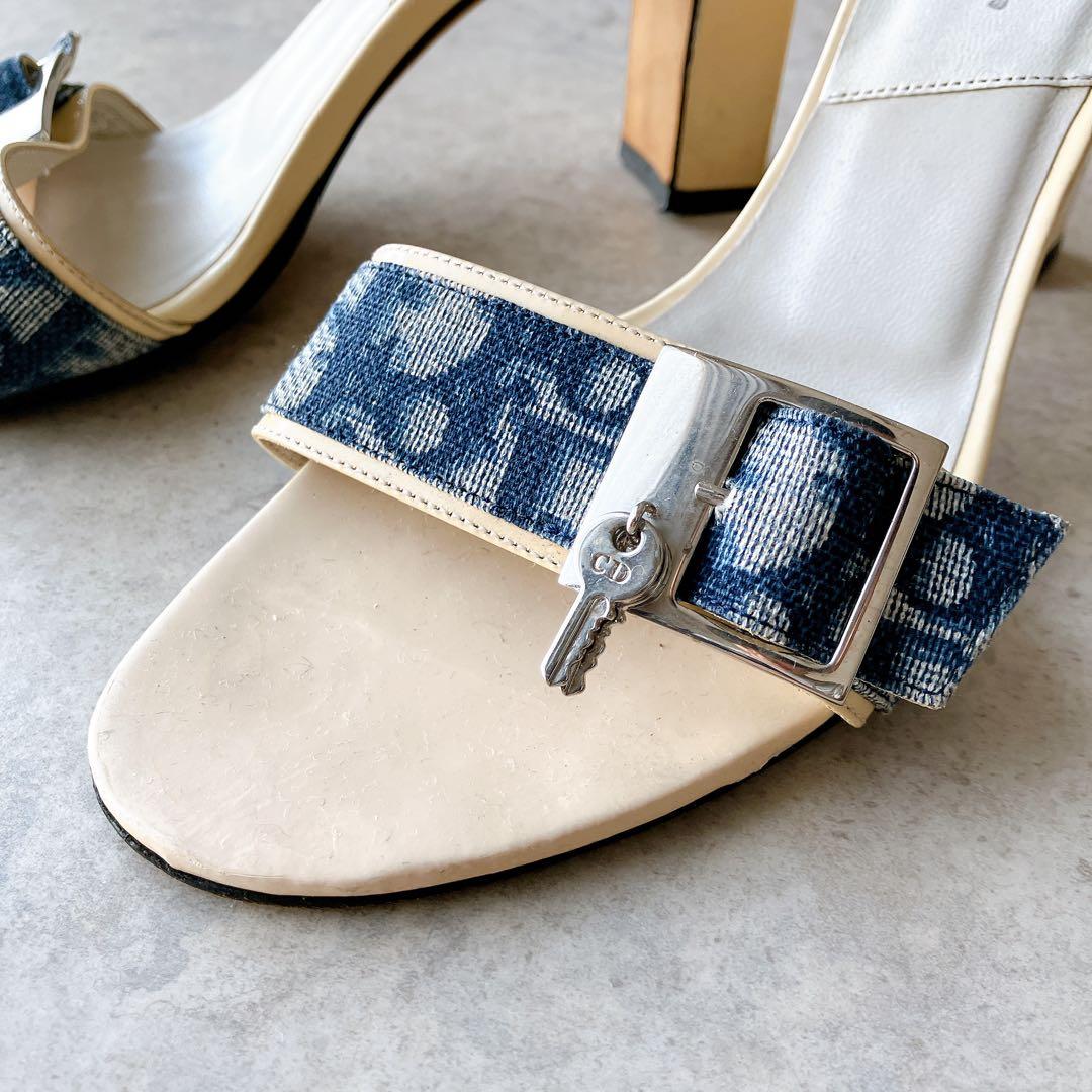 Dior ディオール ミュール サンダル ヒール トロッター柄 イタリア製