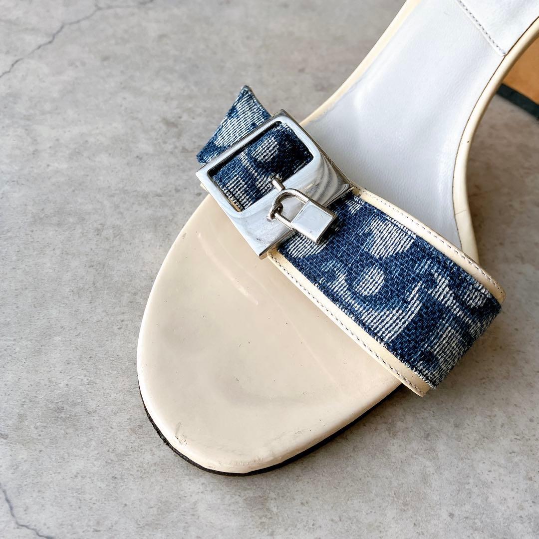 Dior ディオール ミュール サンダル ヒール トロッター柄 イタリア製