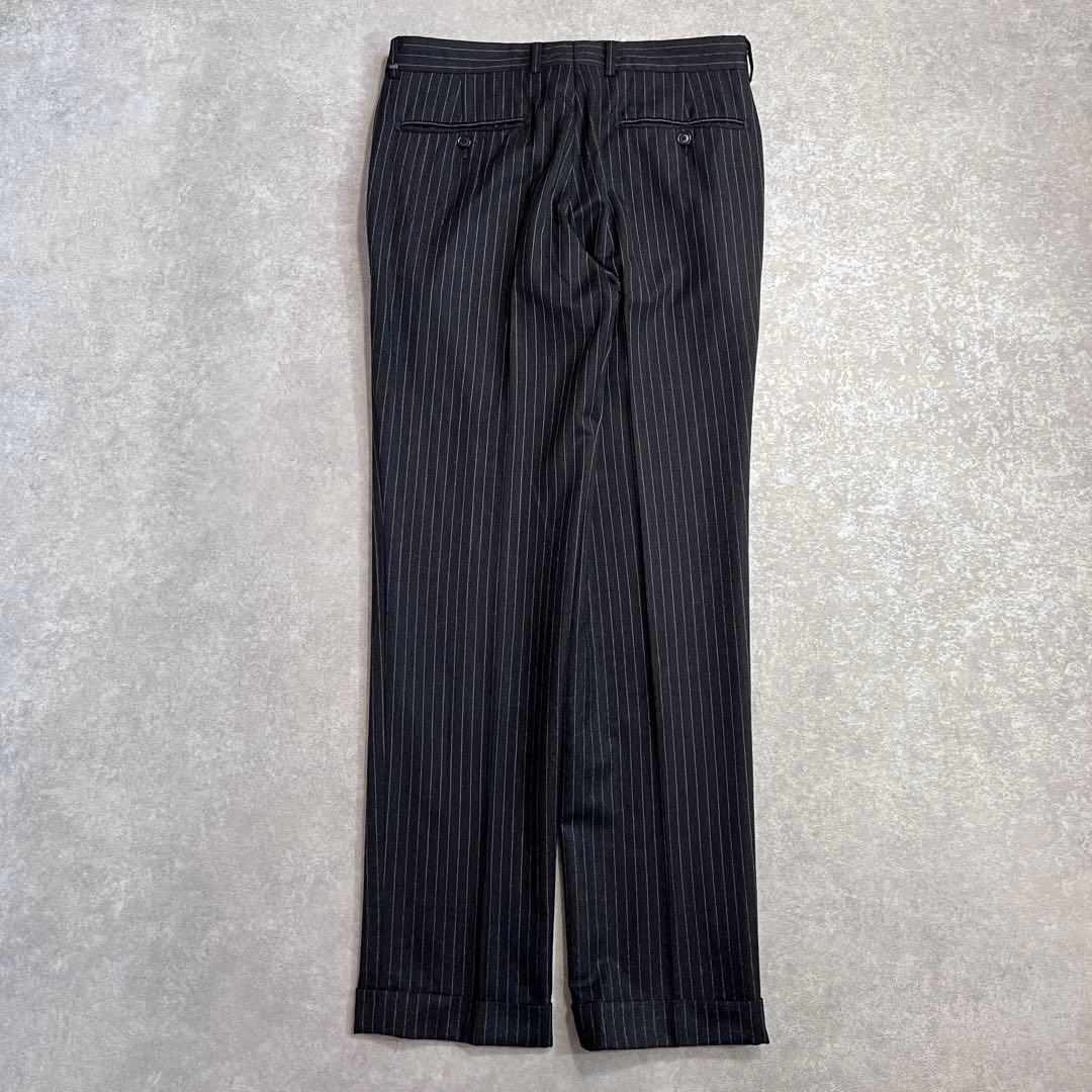 トゥモローランド カノニコウールフランネル ストライプスーツ チャコール 46