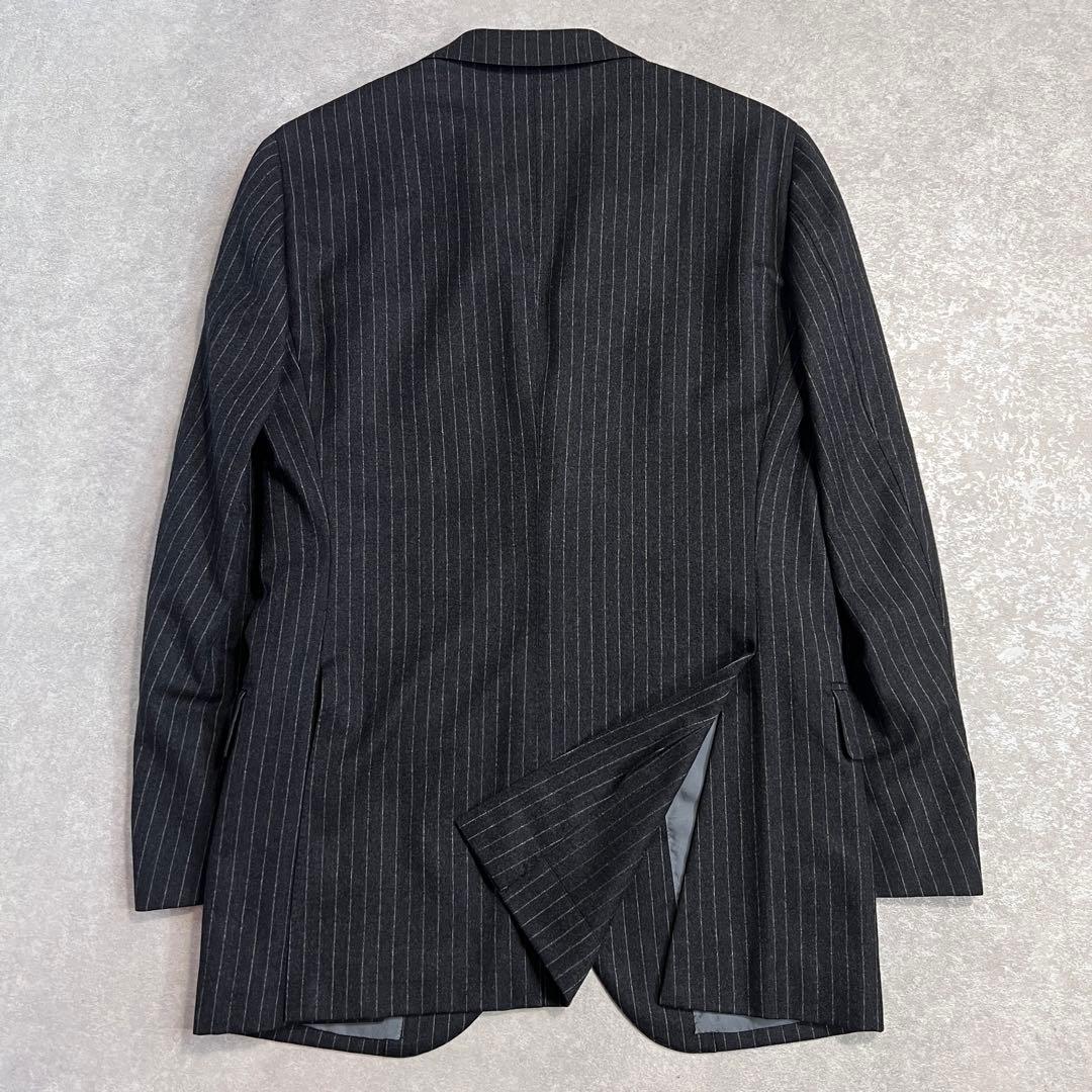トゥモローランド カノニコウールフランネル ストライプスーツ チャコール 46
