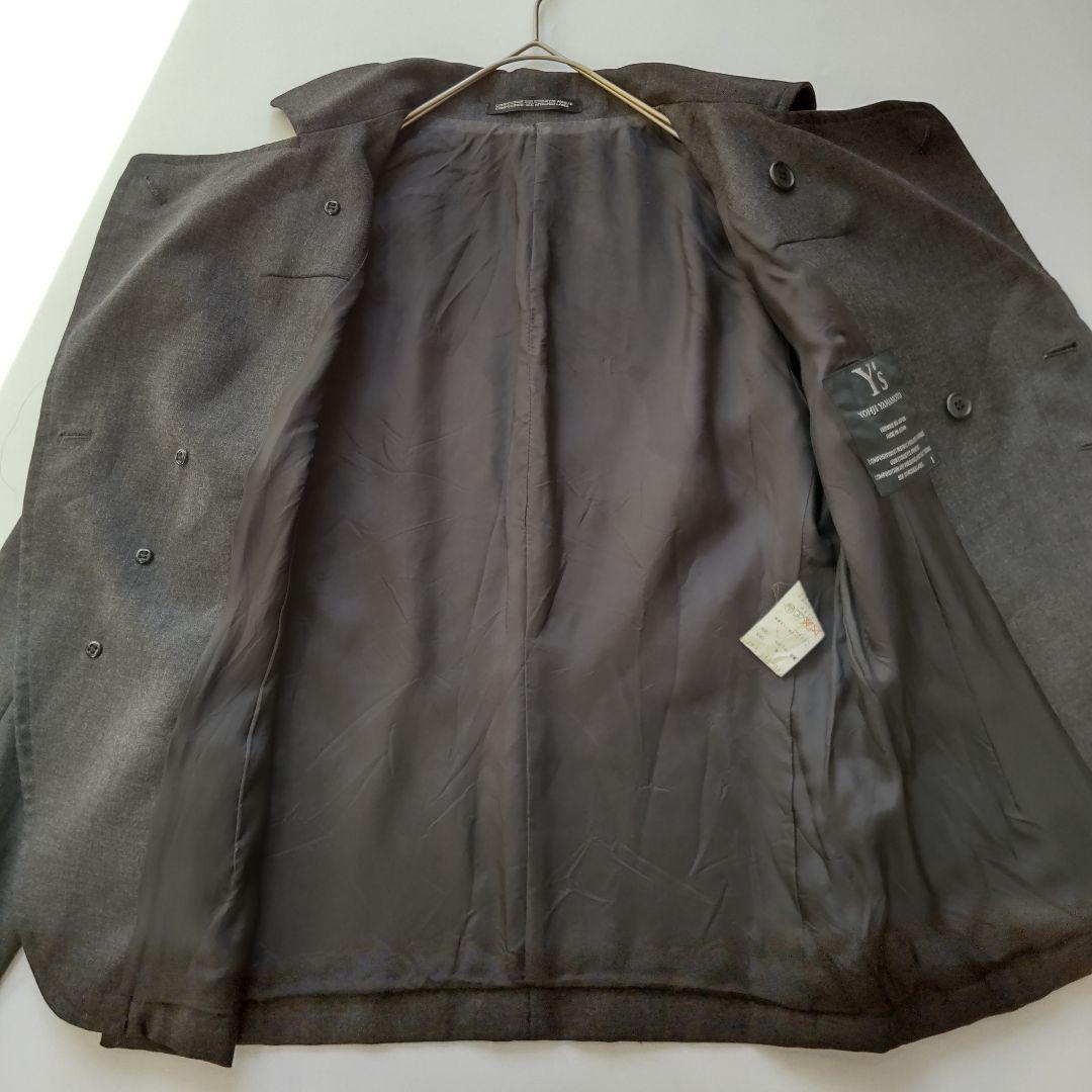 希少 Y's ワイズ 変形 テーラードジャケット グレー ウール １