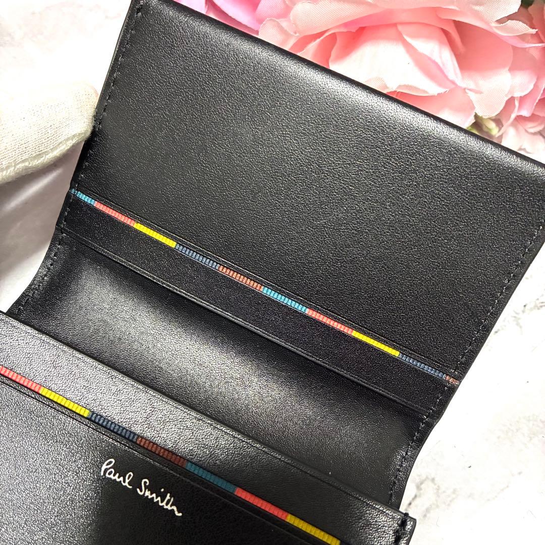 【未使用品】ポールスミス 名刺入れ カードケース フォールデッドエッジ ブラック