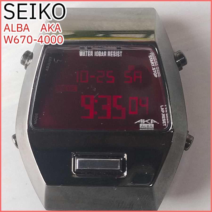 【電池新品】SEIKO AKA ALBA 腕時計 デジタル ガンメタ 極美品