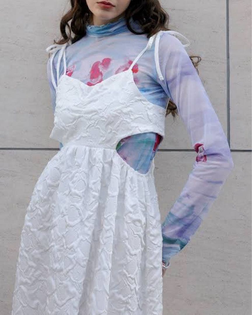 【POPPY】BALLOON CAMI ONE-PIECE (WHITE)