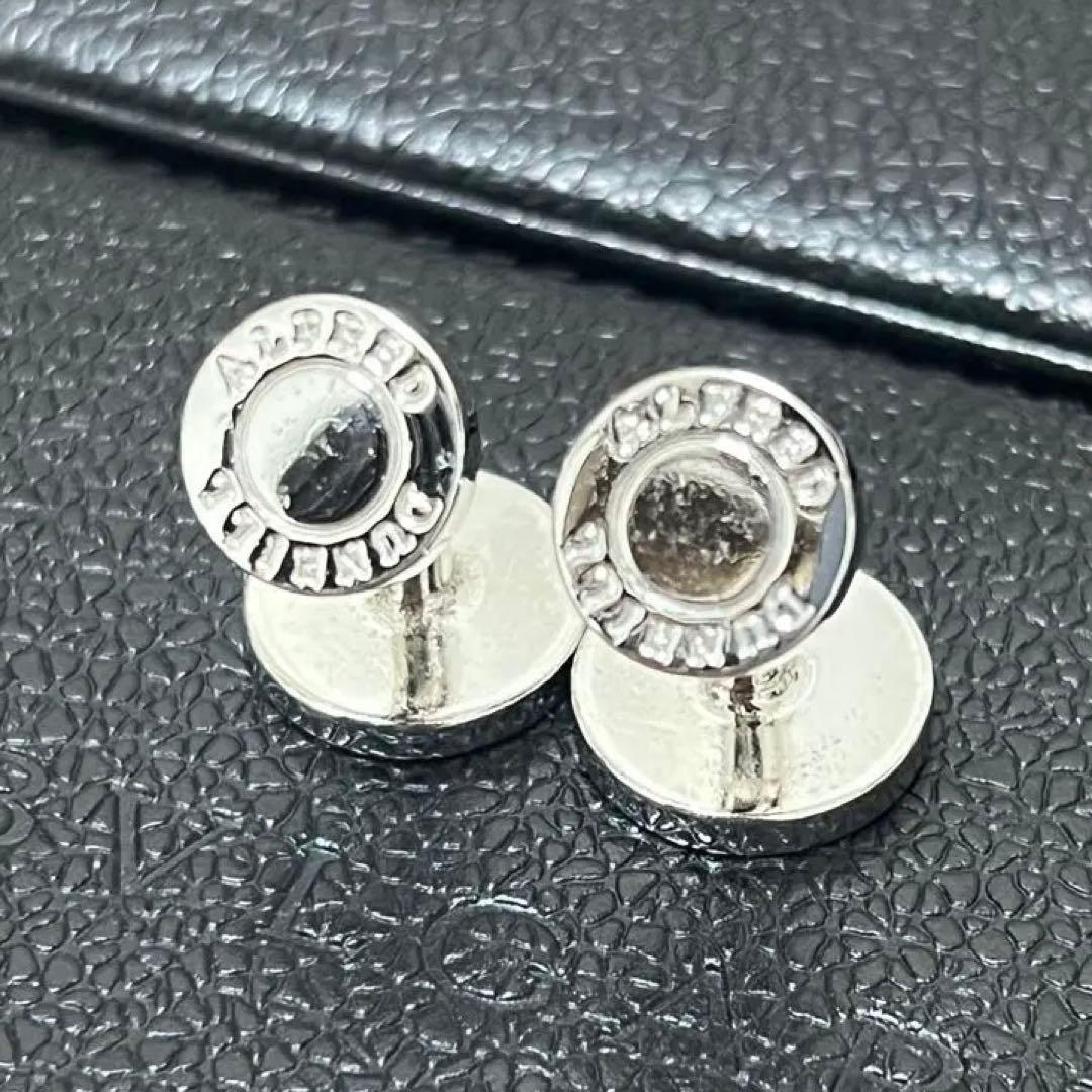 【正規品】ダンヒル dロゴ カフス シルバー×ネイビー 美品 希少モデル
